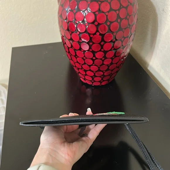 Kate Spade On Purpose Small Leather Zipped Wristlet - Embroidered Chili Pepper - Picture 9 of 16